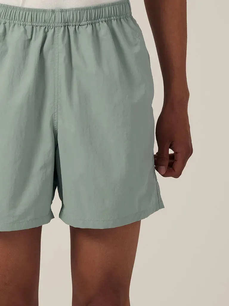 Active Nylon 5" Shorts- Aqua Grey