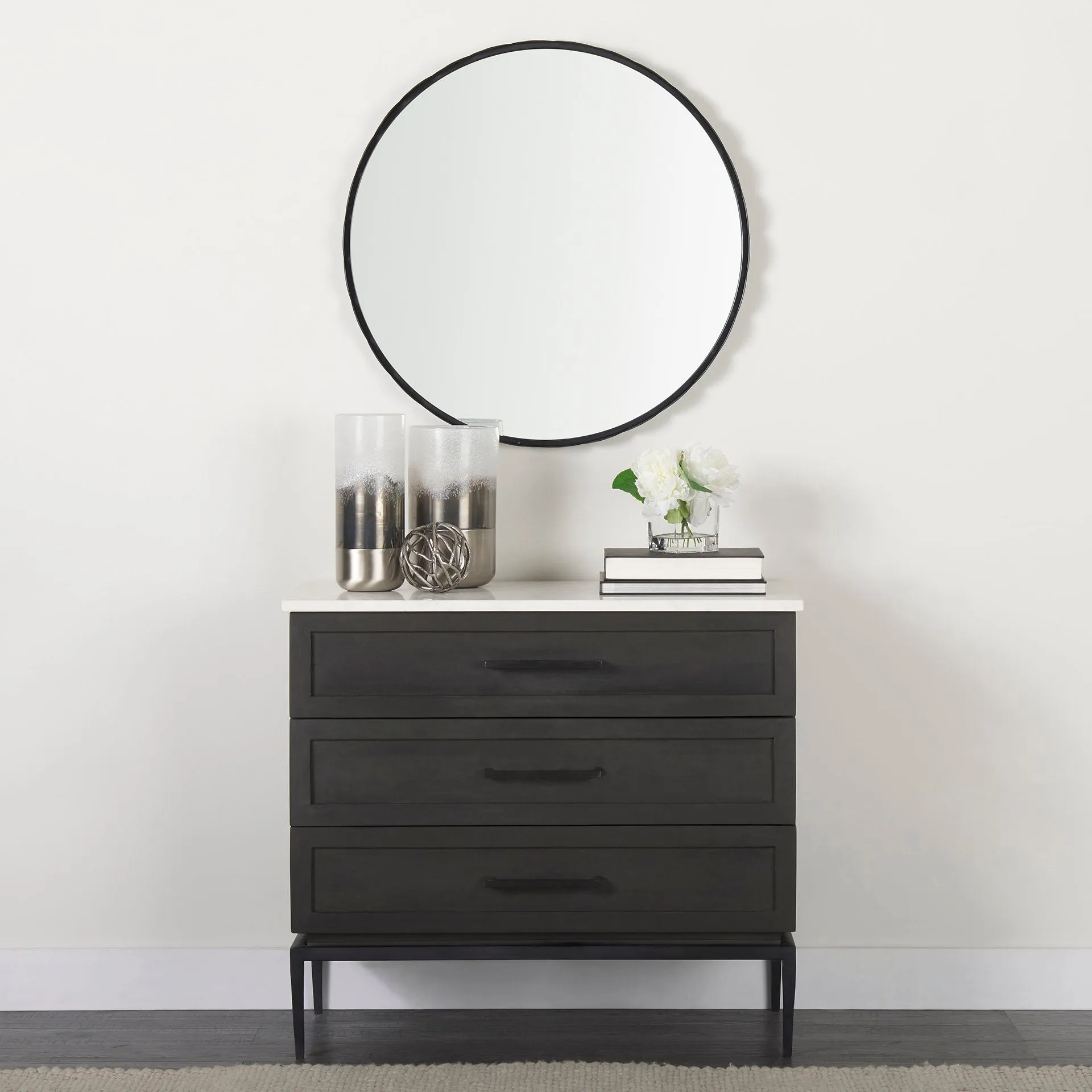 Adelaide Scalloped Round Wall Mirror - Antique Gold Frame, Versatile Decor for Any Room Style