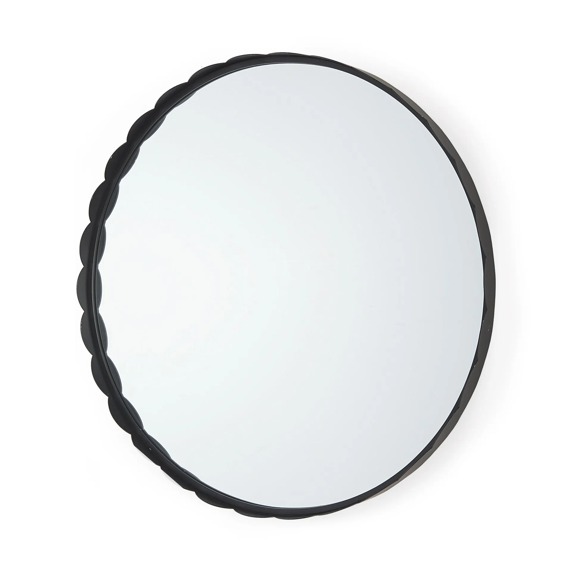 Adelaide Scalloped Round Wall Mirror - Antique Gold Frame, Versatile Decor for Any Room Style