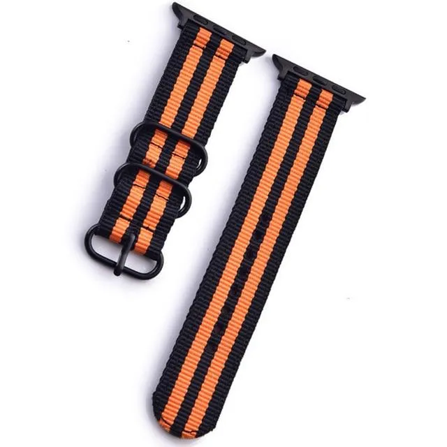Apple Watch Band Series 7 6 5 4 Sport Nylon with Black Adapter Watchband