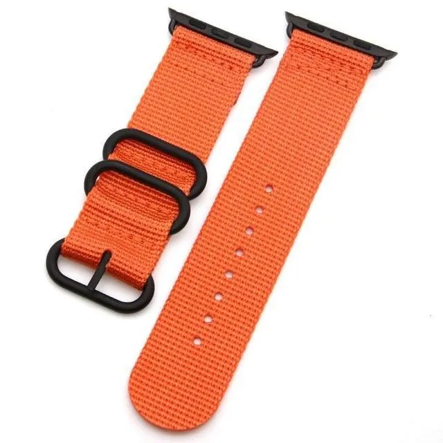 Apple Watch Band Series 7 6 5 4 Sport Nylon with Black Adapter Watchband