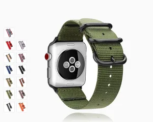 Apple Watch Band Series 7 6 5 4 Sport Nylon with Black Adapter Watchband