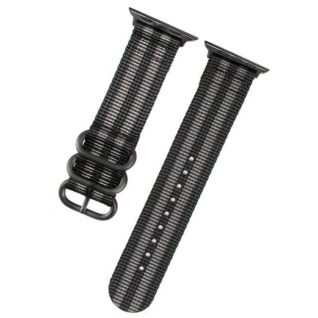 Apple Watch Band Series 7 6 5 4 Sport Nylon with Black Adapter Watchband