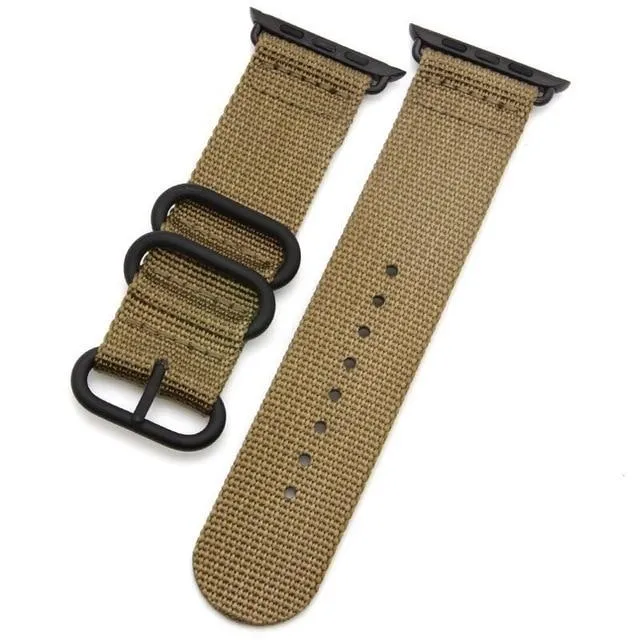 Apple Watch Band Series 7 6 5 4 Sport Nylon with Black Adapter Watchband
