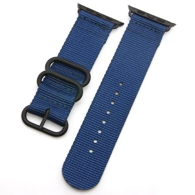 Apple Watch Band Series 7 6 5 4 Sport Nylon with Black Adapter Watchband