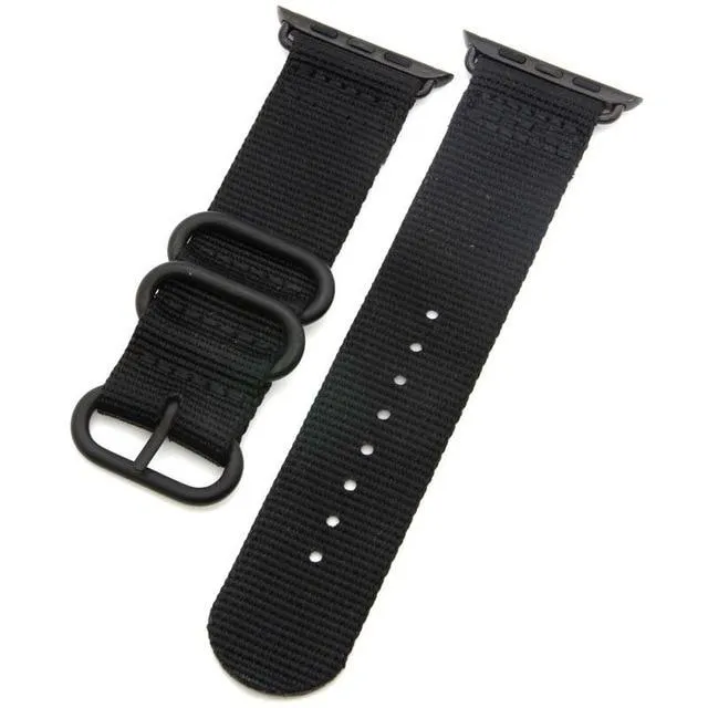 Apple Watch Band Series 7 6 5 4 Sport Nylon with Black Adapter Watchband