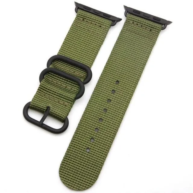 Apple Watch Band Series 7 6 5 4 Sport Nylon with Black Adapter Watchband