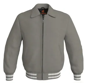 Baseball Letterman Bomber Classic Satin Jacket Sports Wear Gray Baseball Letterman Bomber Classic Satin Jacket Sports Wear Gray