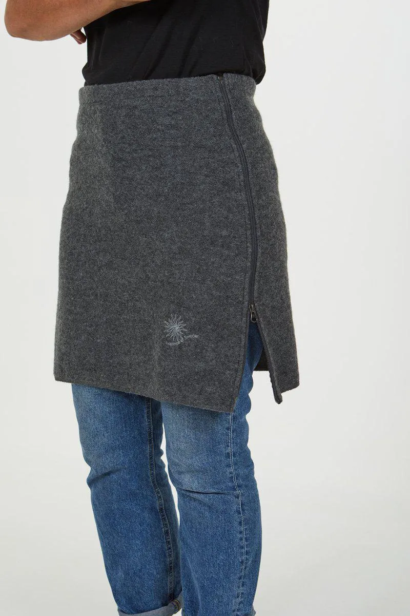 BIM SHORT SKIRT WINDBREAKER, 100% FILTAD ULL — GREY