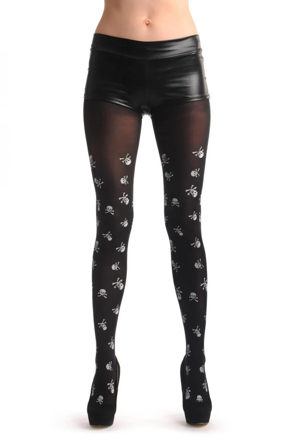 Black With White Halloween Skulls