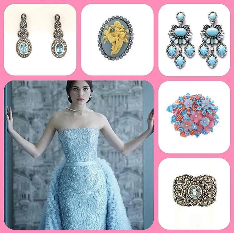 Blue Topaz Spiraled Silver Marcasite Ring