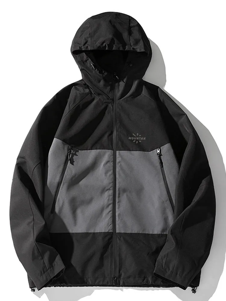 Colourblocked Loose Hooded Jacket