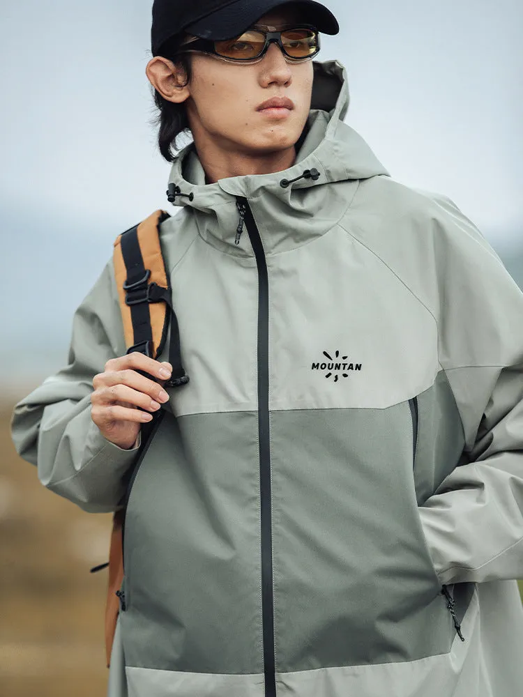 Colourblocked Loose Hooded Jacket