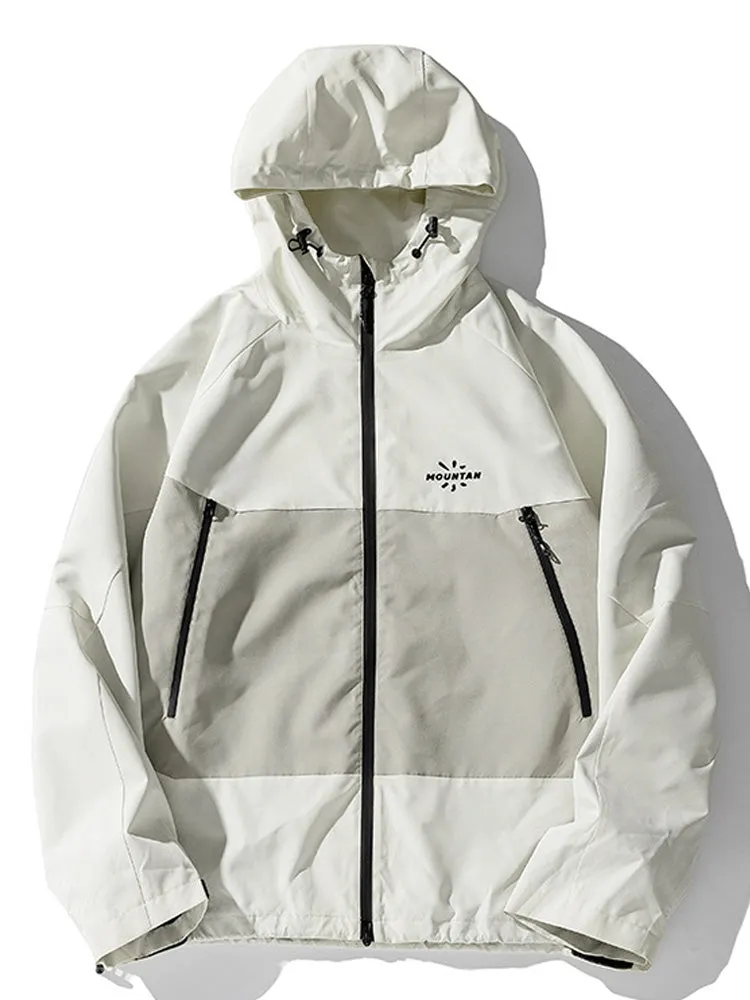 Colourblocked Loose Hooded Jacket