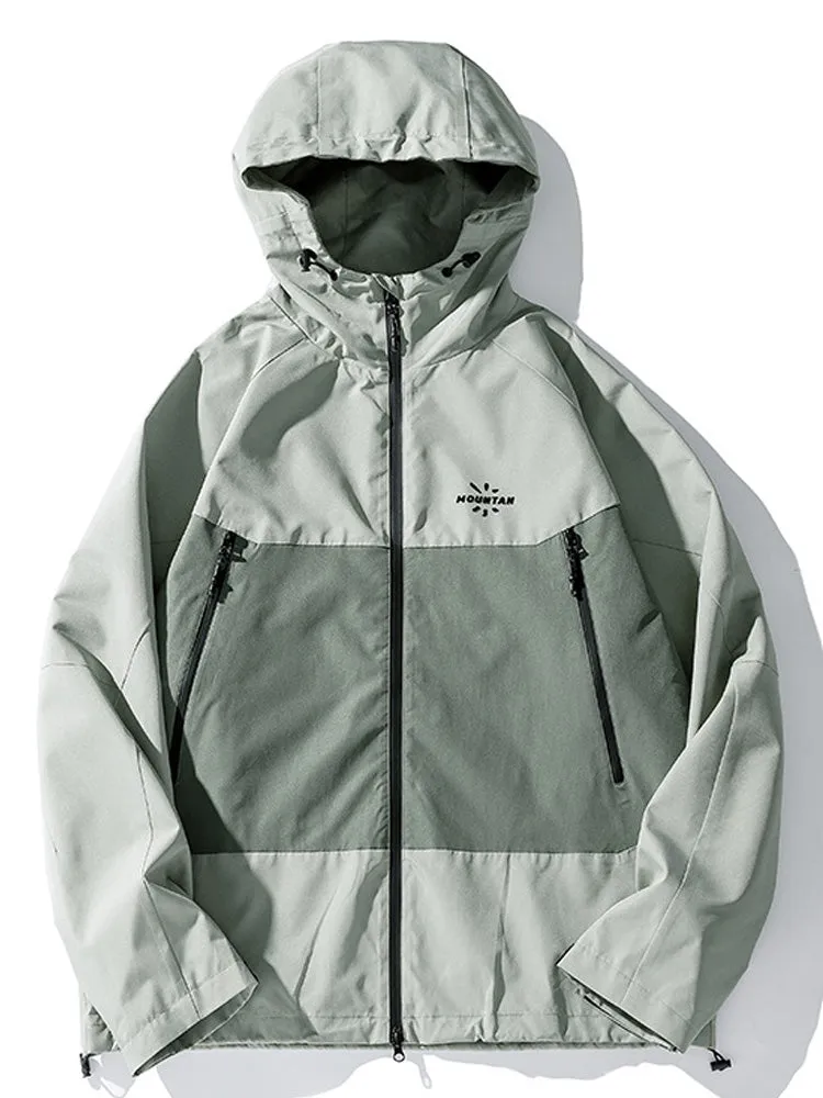 Colourblocked Loose Hooded Jacket