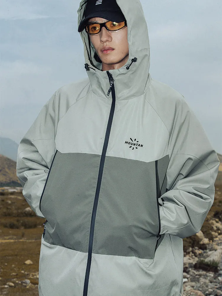 Colourblocked Loose Hooded Jacket