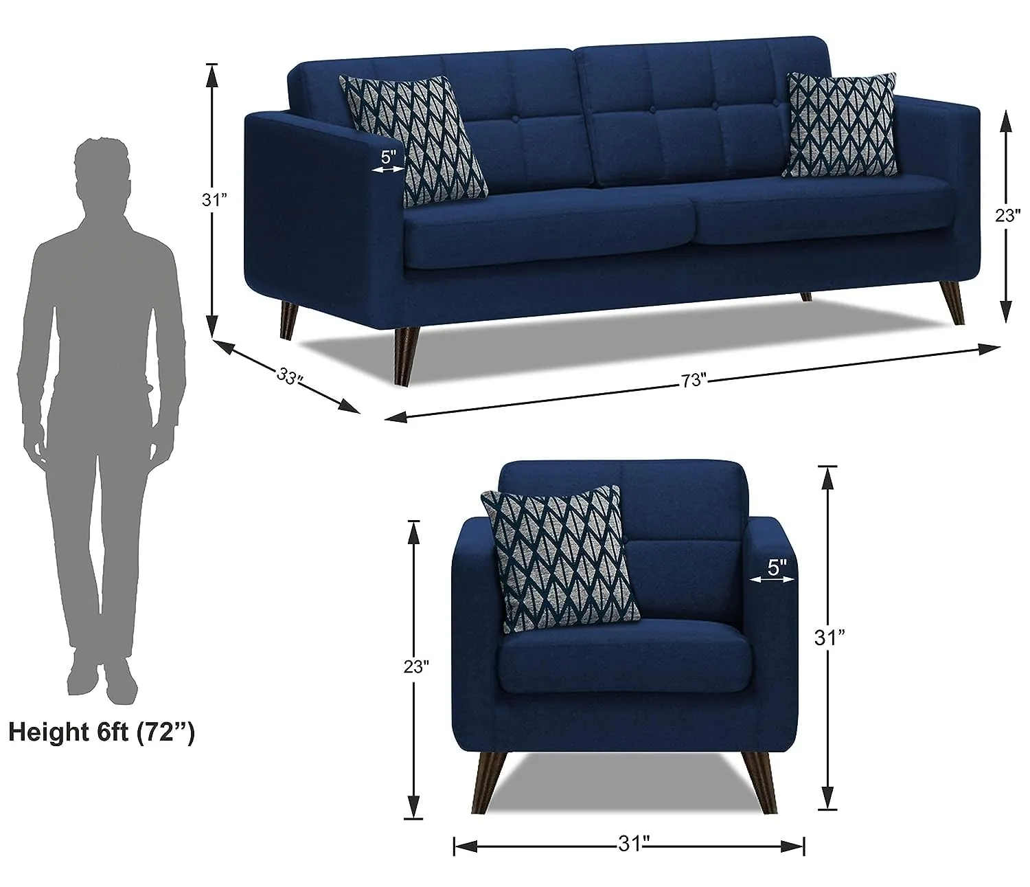 Dario Fabric Sofa Collection For Living Room | Bedroom | Office