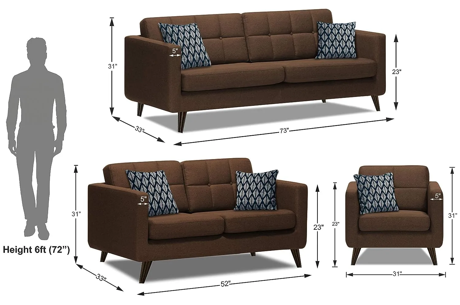 Dario Fabric Sofa Collection For Living Room | Bedroom | Office