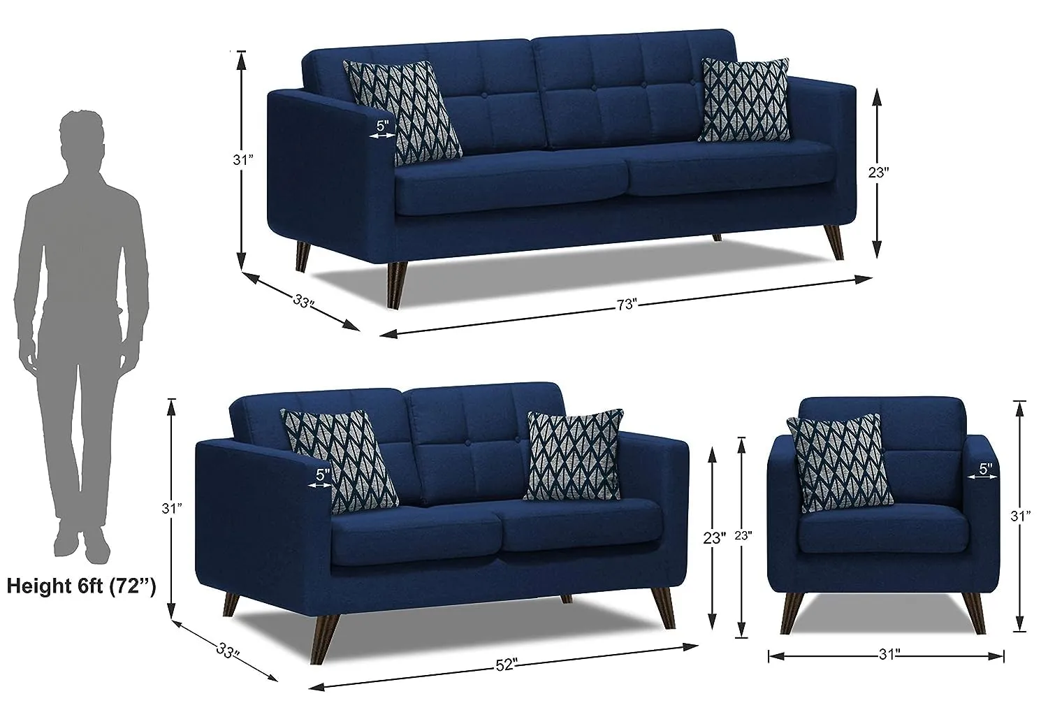 Dario Fabric Sofa Collection For Living Room | Bedroom | Office
