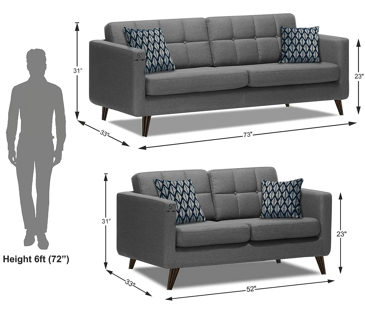 Dario Fabric Sofa Collection For Living Room | Bedroom | Office