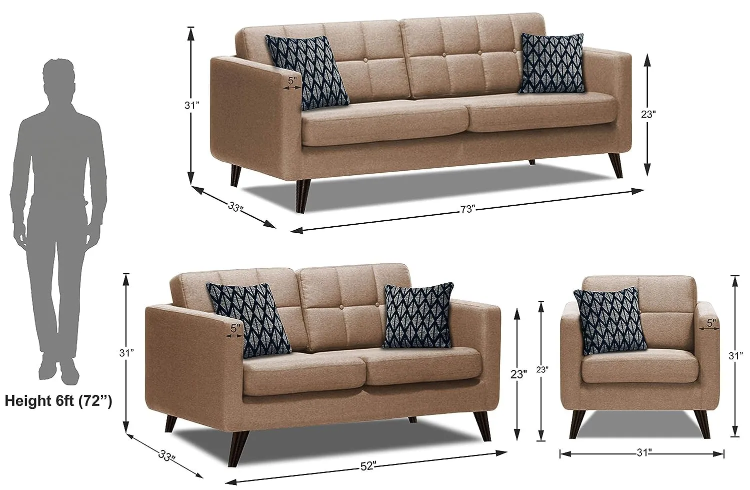 Dario Fabric Sofa Collection For Living Room | Bedroom | Office
