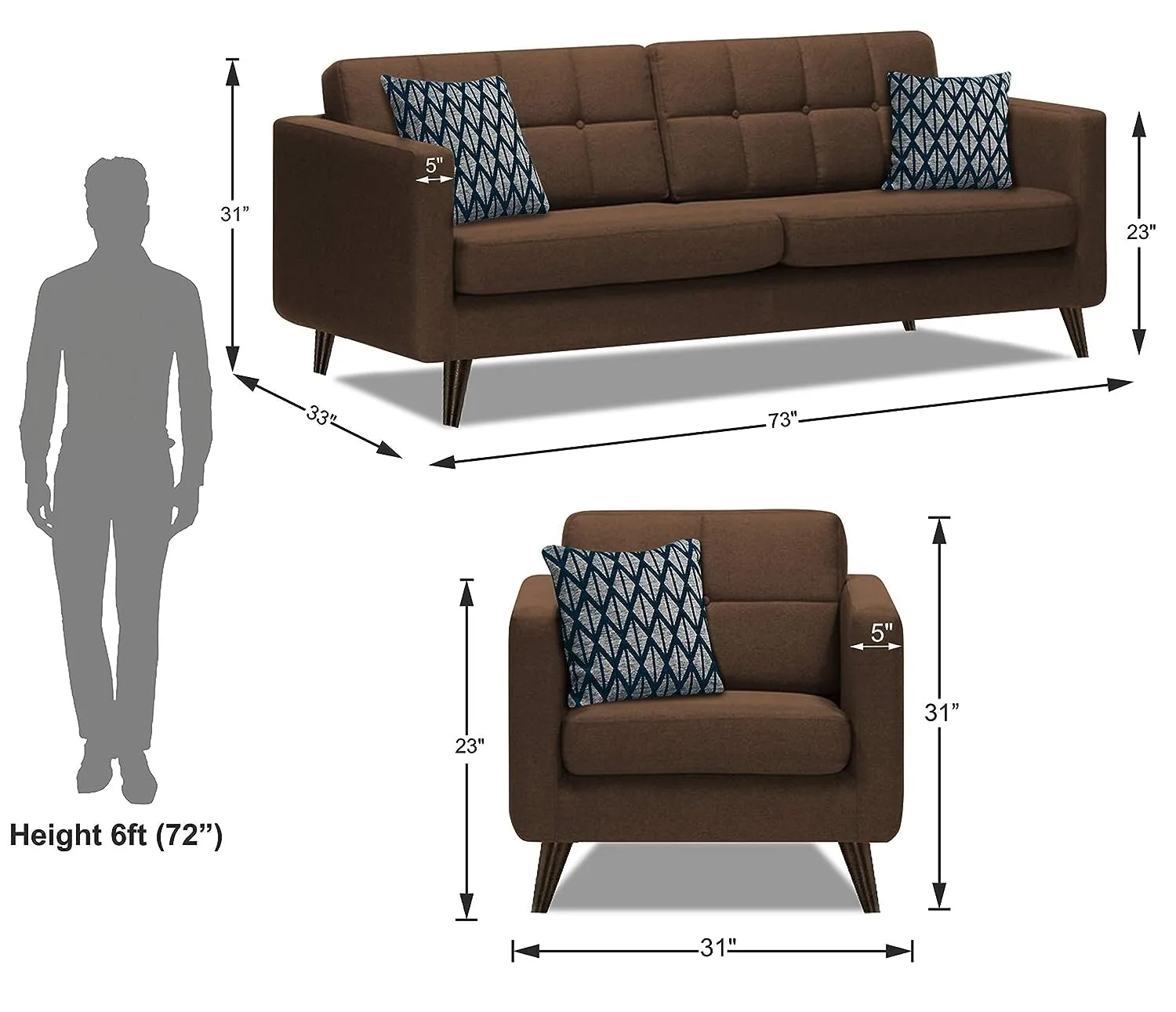 Dario Fabric Sofa Collection For Living Room | Bedroom | Office