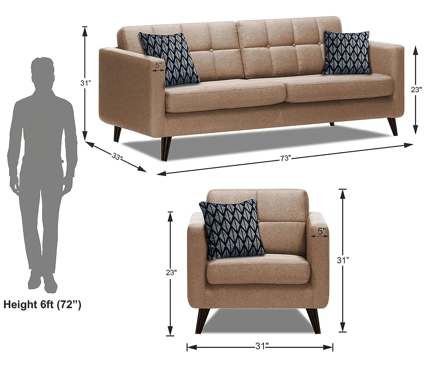 Dario Fabric Sofa Collection For Living Room | Bedroom | Office
