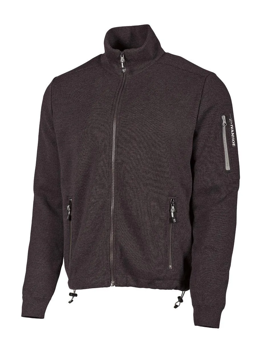 HADAR FULL ZIP WINDBREAKER, 100% EXTRA FINE MERINOULL — BLACK