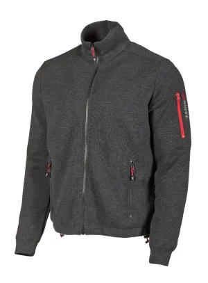 HADAR FULL ZIP WINDBREAKER, 100% EXTRA FINE MERINOULL — GRAPHITE MARL