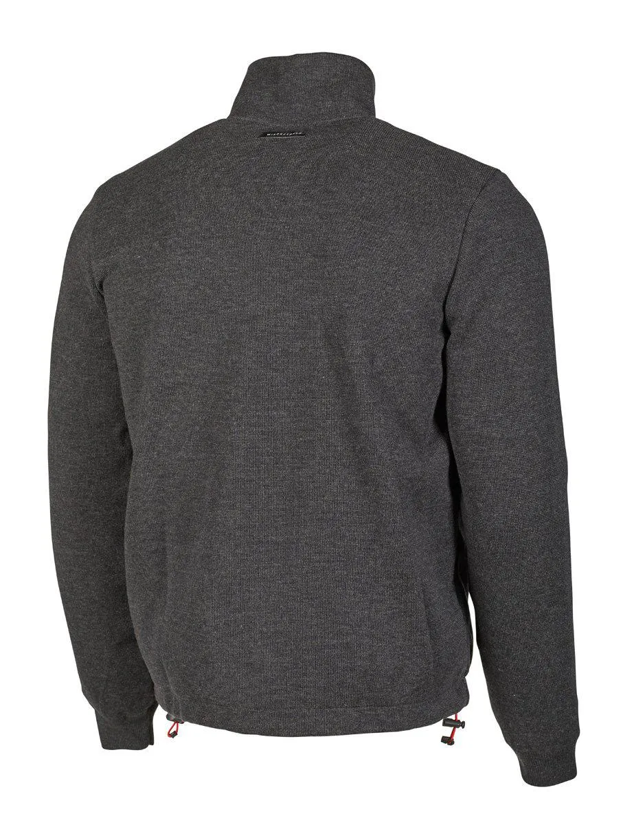 HADAR FULL ZIP WINDBREAKER, 100% EXTRA FINE MERINOULL — GRAPHITE MARL