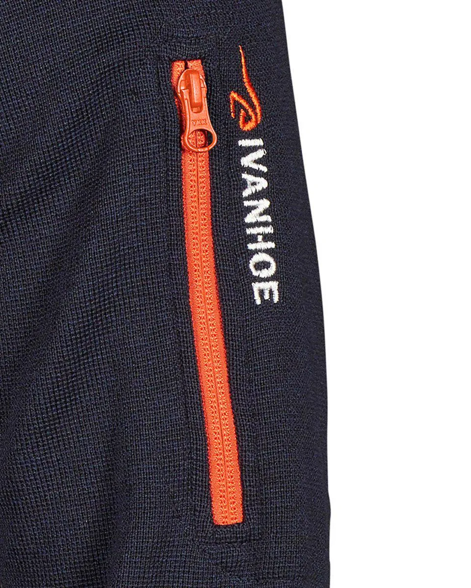 HADAR FULL ZIP WINDBREAKER, 100% EXTRA FINE MERINOULL — NAVY