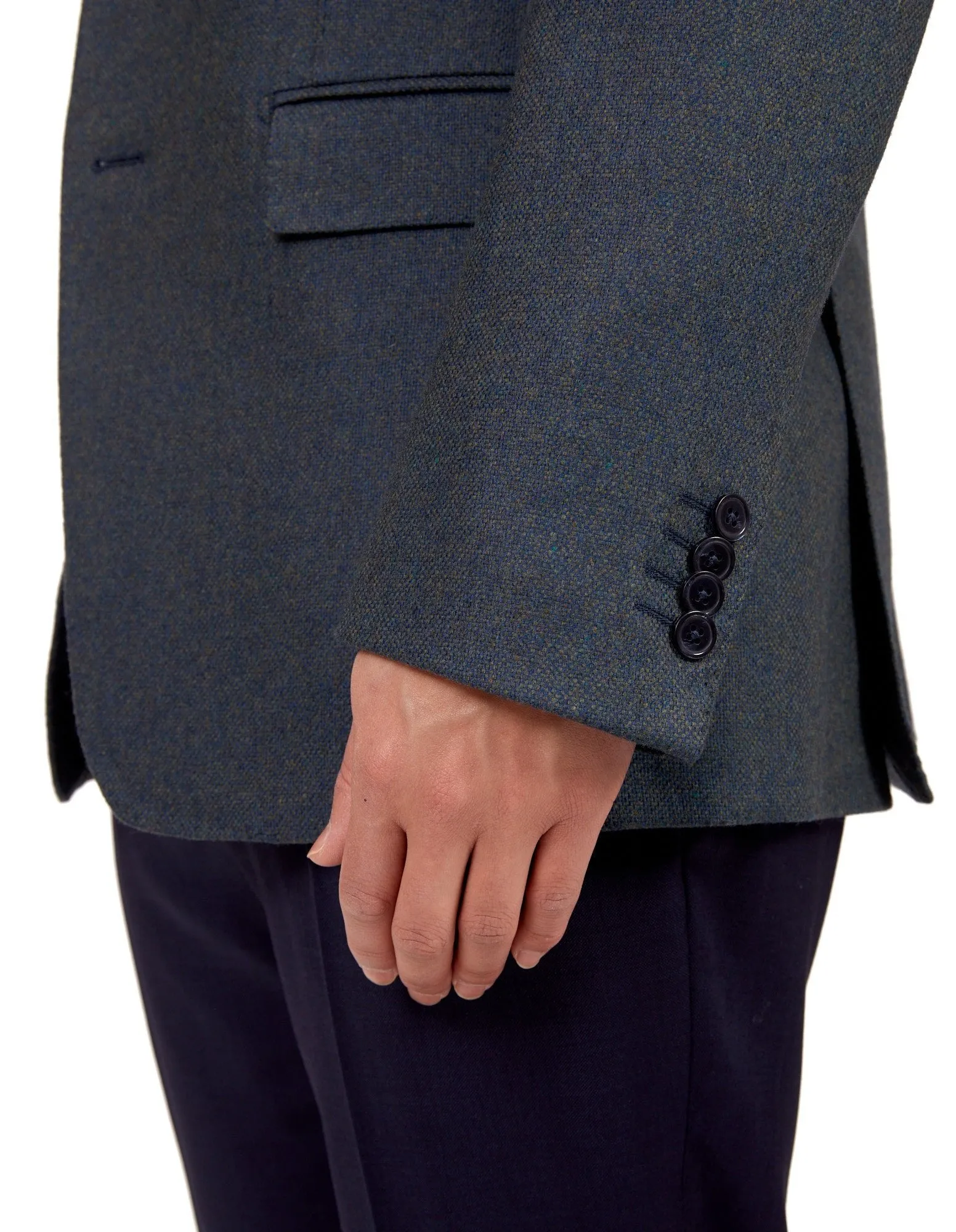 HENRY SARTORIAL Full Canvas Plain Jacket AQUA REG