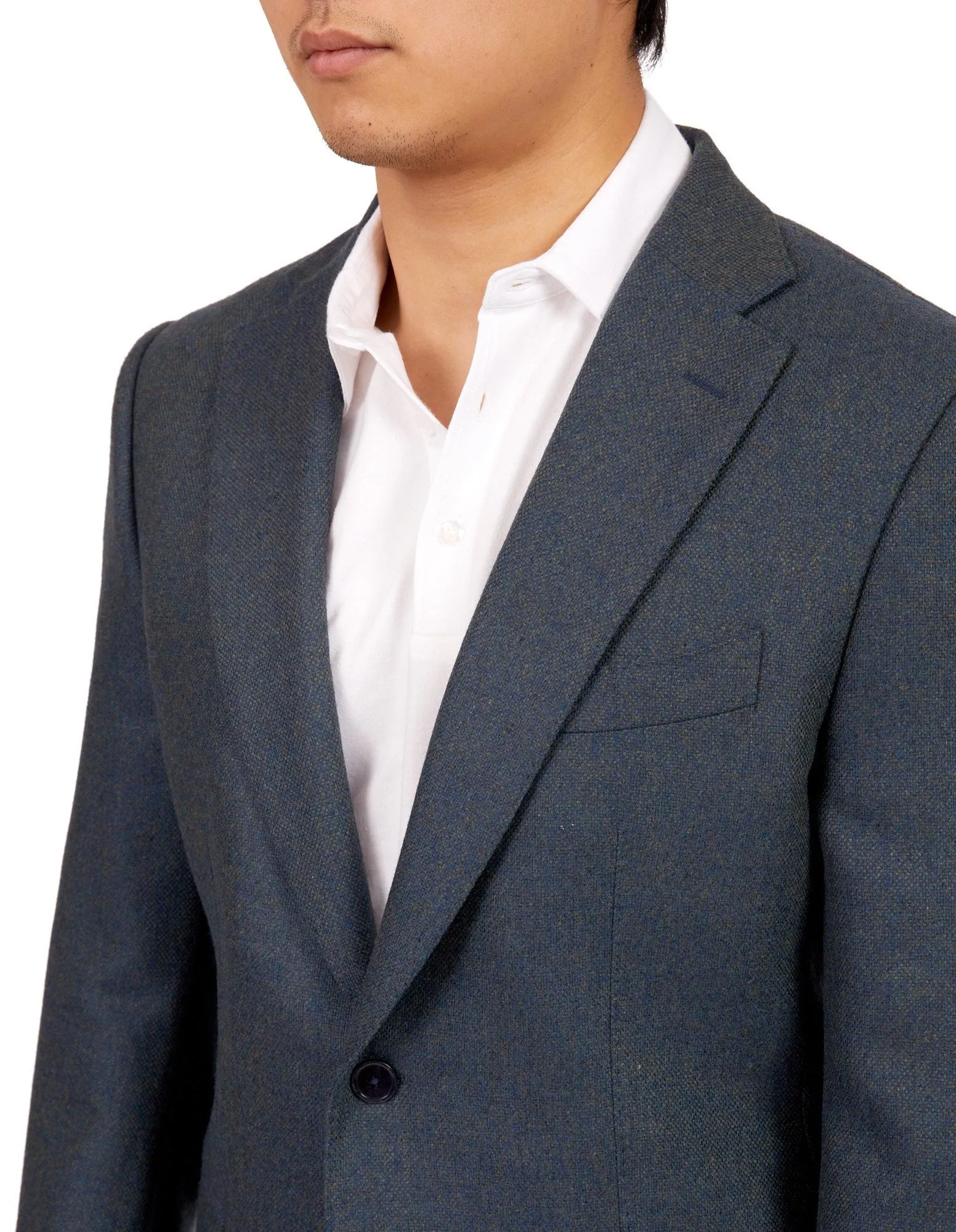 HENRY SARTORIAL Full Canvas Plain Jacket AQUA REG