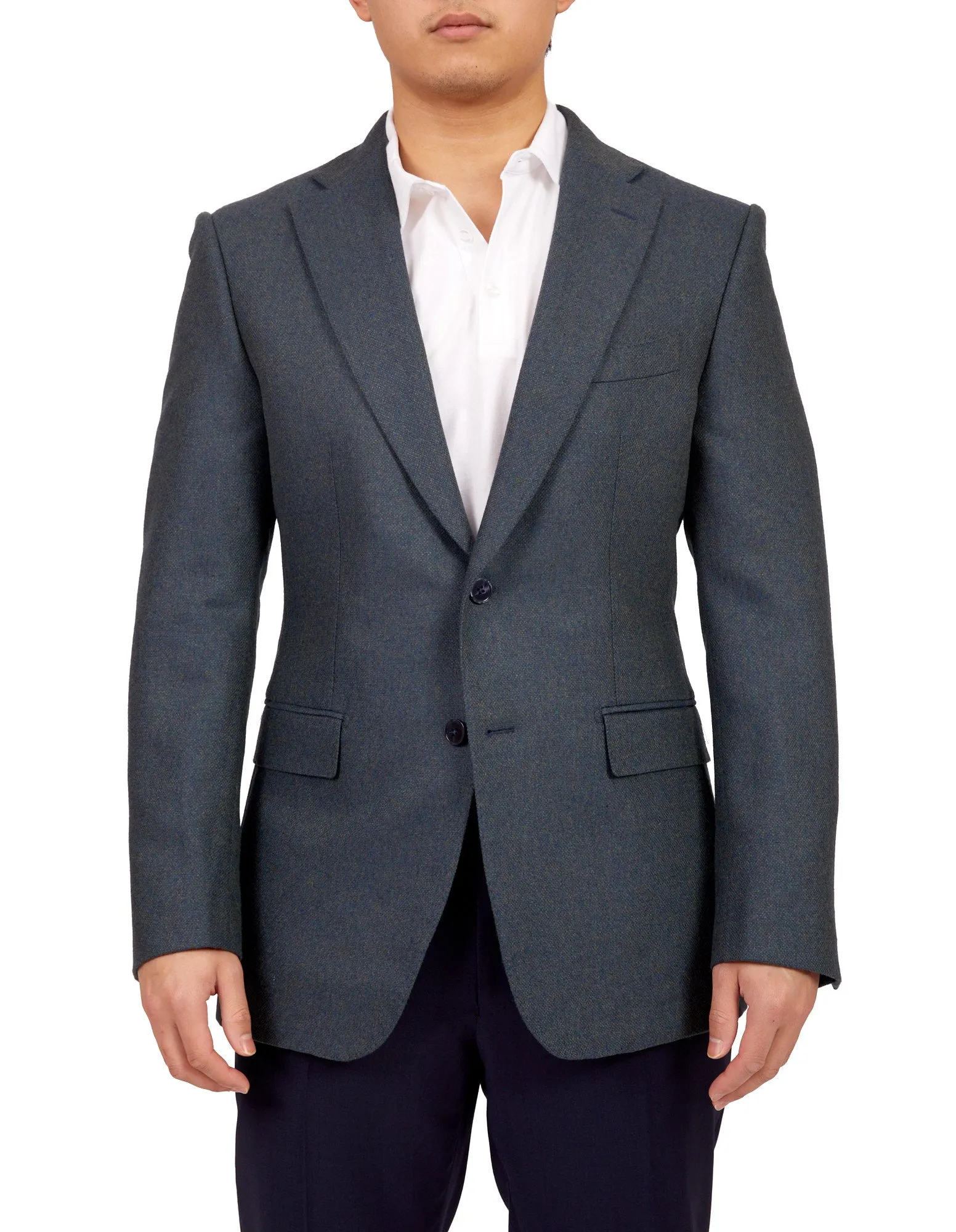 HENRY SARTORIAL Full Canvas Plain Jacket AQUA REG