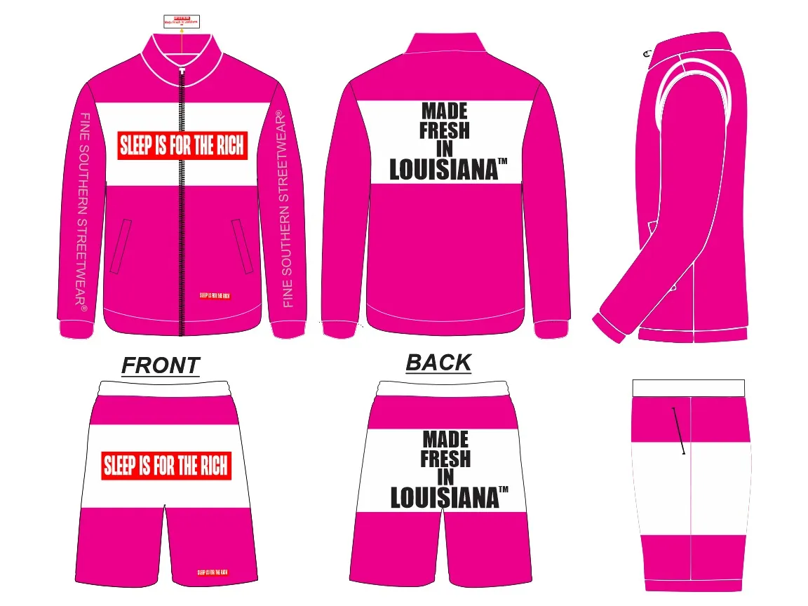 (HOT PINK) 3M REFLECTIVE WINDBREAKER SHORT SETS