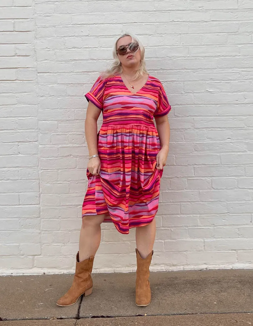 Kayleigh Dress Sunset Tide in Organic Cotton