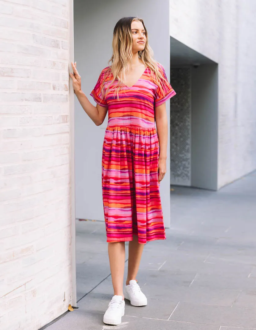 Kayleigh Dress Sunset Tide in Organic Cotton