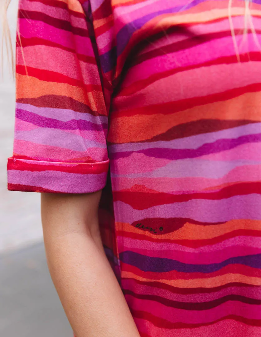 Kayleigh Dress Sunset Tide in Organic Cotton