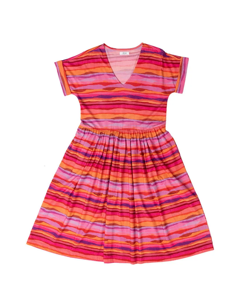 Kayleigh Dress Sunset Tide in Organic Cotton