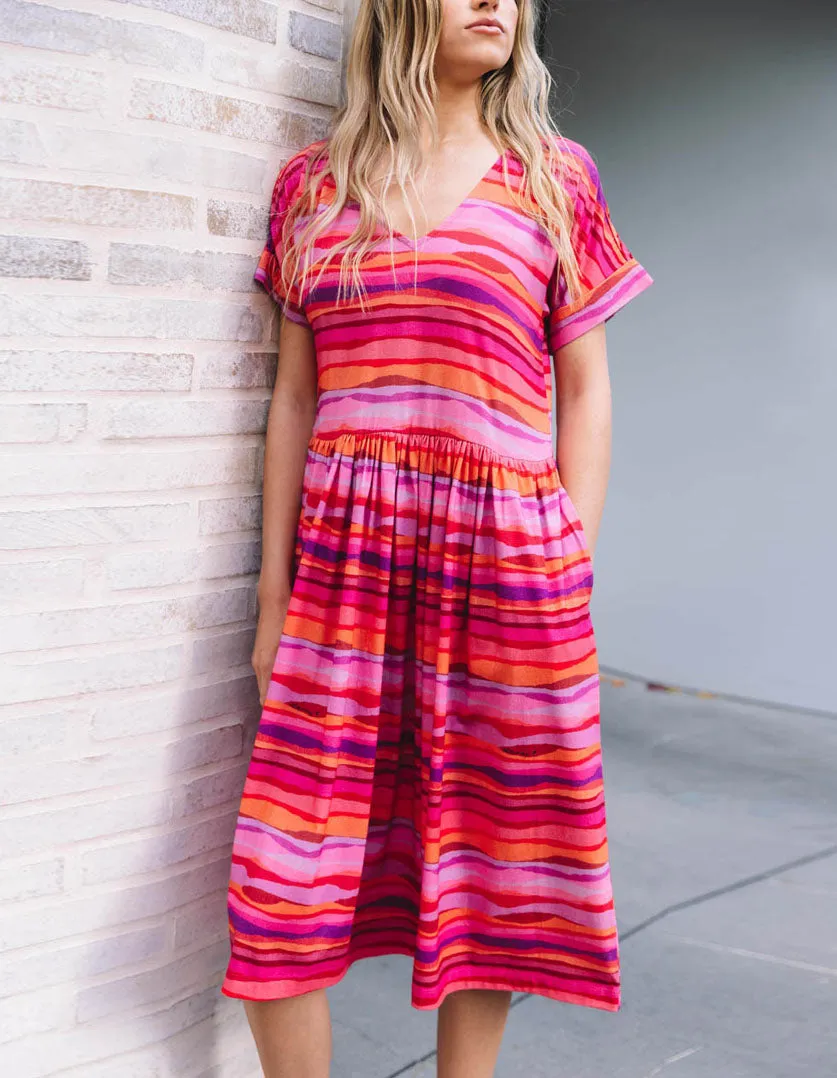 Kayleigh Dress Sunset Tide in Organic Cotton
