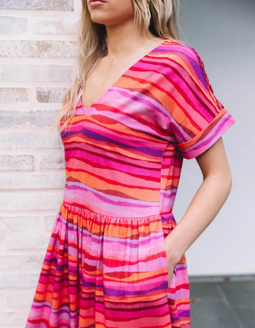 Kayleigh Dress Sunset Tide in Organic Cotton