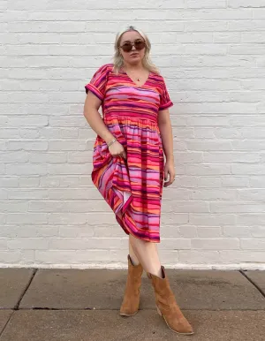 Kayleigh Dress Sunset Tide in Organic Cotton