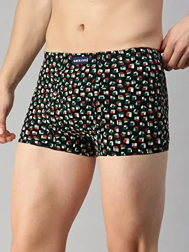 Lux Cozi Pack of 3 Men's Assorted Inner Elastic Semi Long Printed Trunk (Size : 100cm)