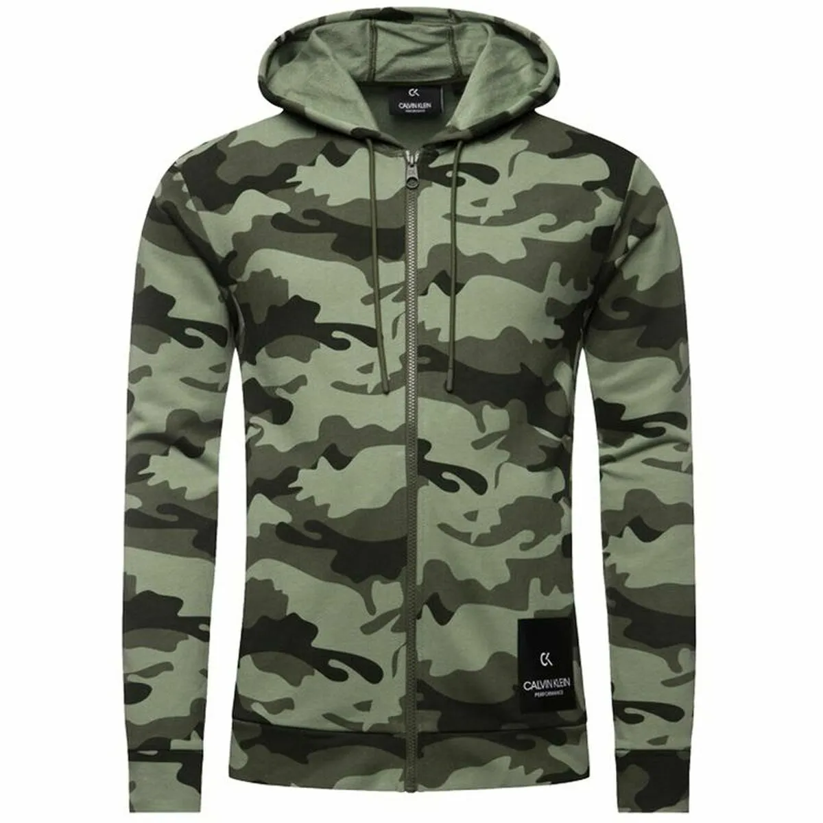 Men'S Sports Jacket Calvin Klein Full Zip Green