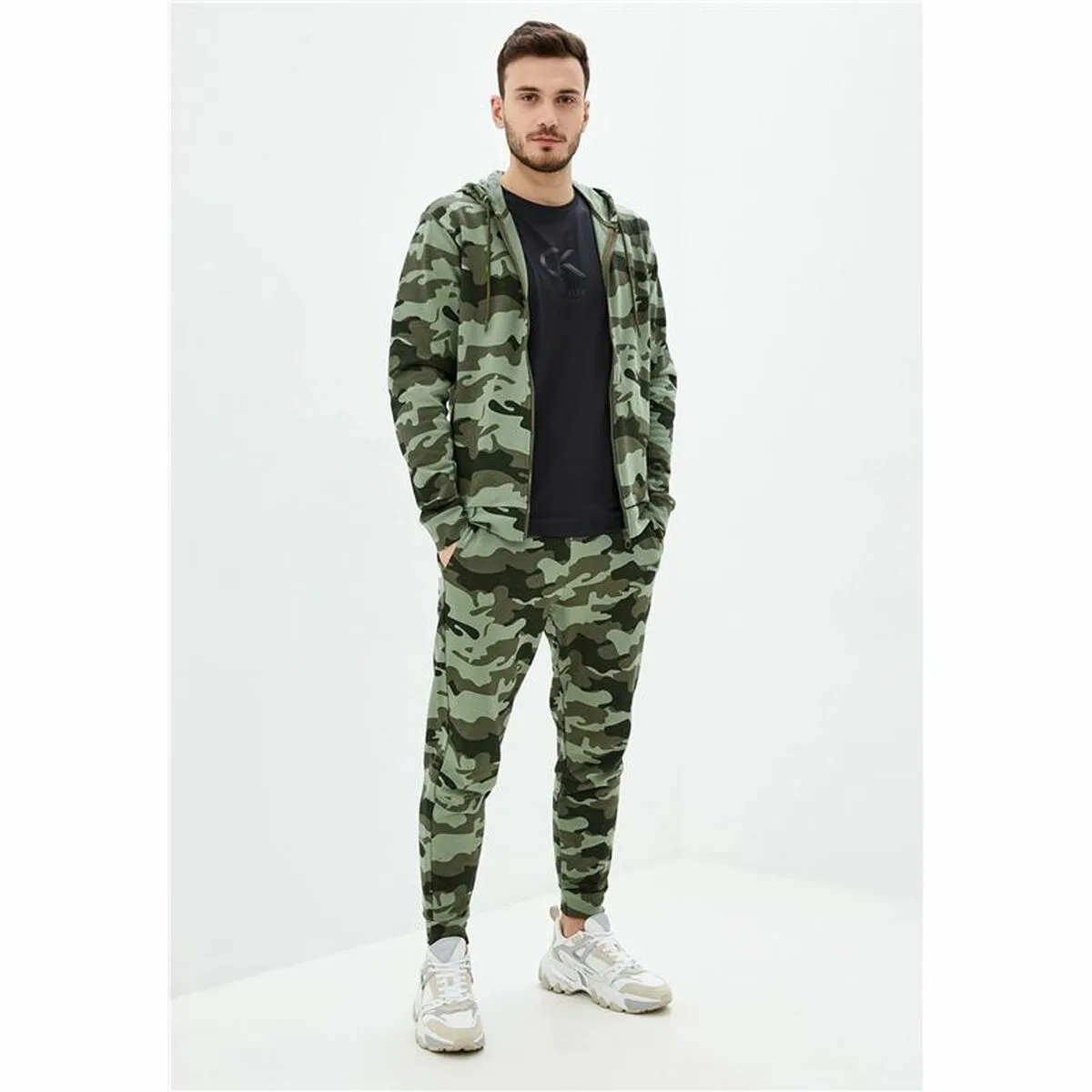 Men'S Sports Jacket Calvin Klein Full Zip Green