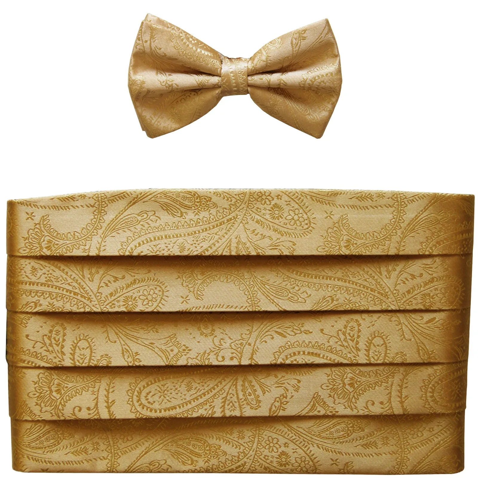 NEW 100% polyester paisleys Cummerbund & bowtie set prom wedding