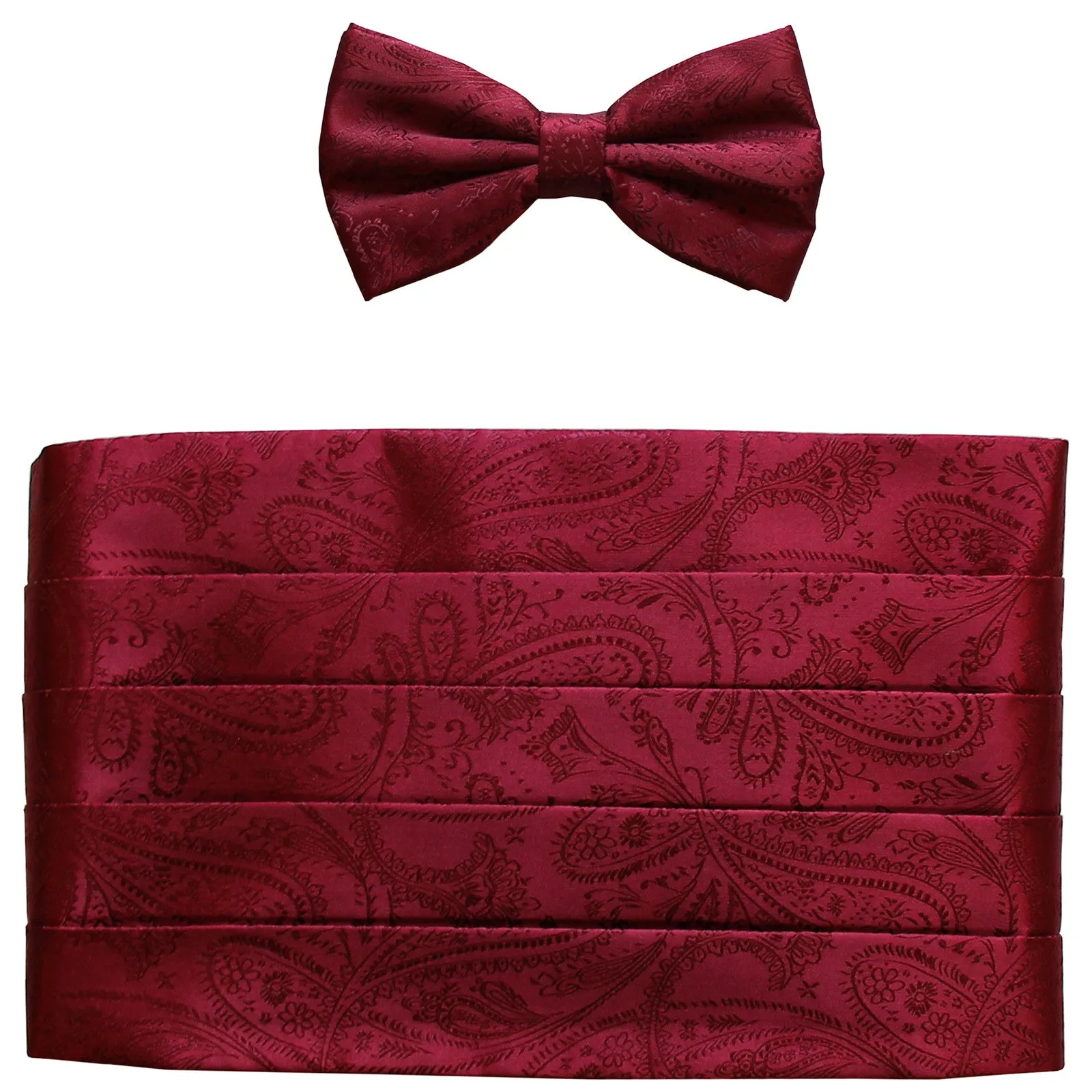 NEW 100% polyester paisleys Cummerbund & bowtie set prom wedding