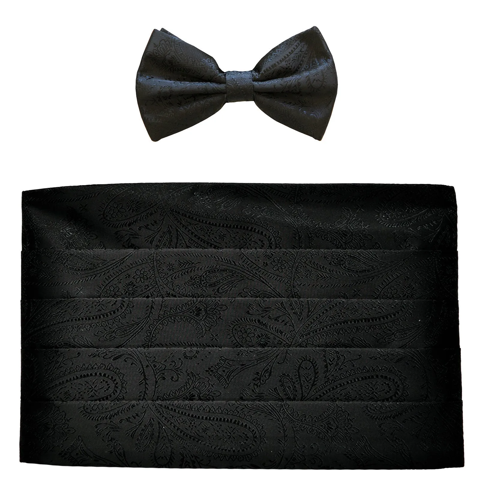 NEW 100% polyester paisleys Cummerbund & bowtie set prom wedding