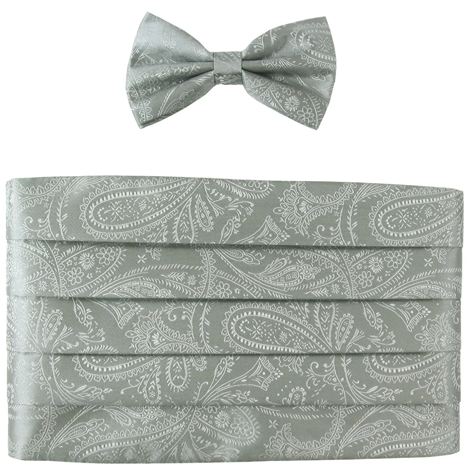 NEW 100% polyester paisleys Cummerbund & bowtie set prom wedding
