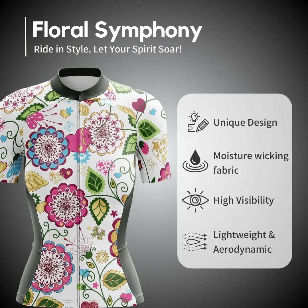 NEW! Floral Symphony | Women's Short Sleeve Cycling Jersey